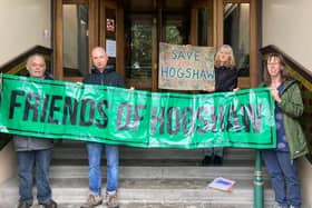 Representatives for the Friends of Hogshaw campaign group delivering the petition to High Peak Borough Council on Monday.