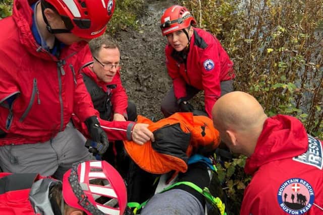 Buxton Mountain Rescue and Midlands Ambulance Service were called to reports of a fallen walker on the riverside path at Chee Dale in the Peak District.