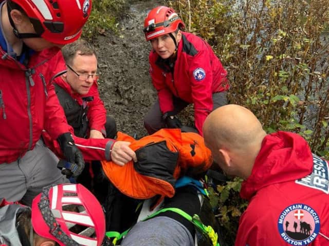 Buxton Mountain Rescue and Midlands Ambulance Service were called to reports of a fallen walker on the riverside path at Chee Dale in the Peak District.