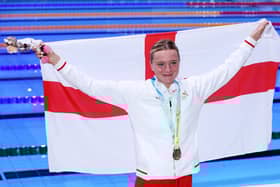 Bronze medalist Abbie Wood after the Women's 200m Individual Medley Final.
