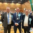 Reform Uk Winners. Left To Right, David Elsdon, Jamie Hodgson, Paul Parkin And Stephen Reed, At North East Derbyshire In The Derbyshire County Council Elections.
