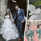 Melissa Drabble, 40, and husband Mark, 41, took inspiration from their much-loved scrap business and scoured through their own collections and other second-hand sources to find the perfect items for their wedding