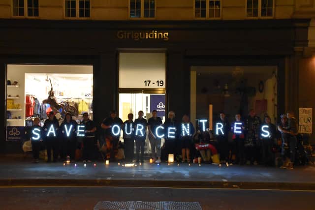 Girlguiding members staged a 12-hour overnight vigil outside the organisation’s headquarters. (Photo: Lawrence Weetman)