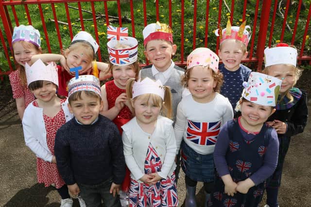 Fairfield Infants youngest pupils had been busy crown making. Pic Jason Chadwick