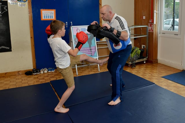 A former family health afternoon at Fairfield Junior School, featuring Kickboxing with Synergy Performance Fitness.