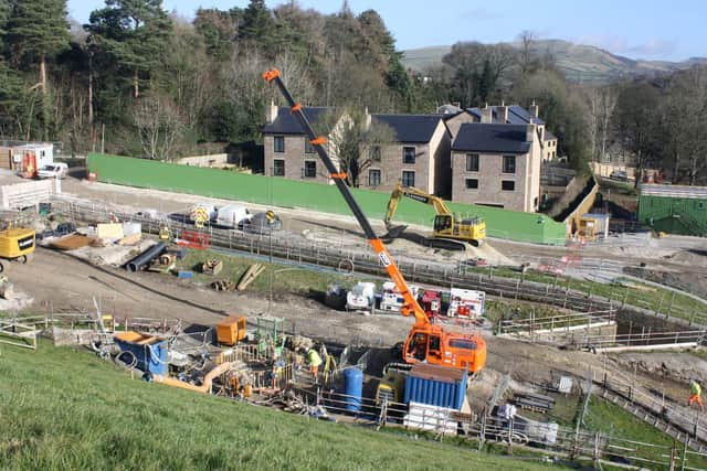 Work on the spillway channel.