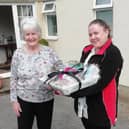 Mary Davies, left, with cornet player Charlotte Musgrove.
