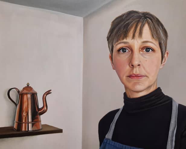 Laura Critchlow's self-portrait has earned her a place in a prestigious exhibition and the chance of a £10,000 prize.
