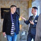Jon Pearce MP on a tour of the show homes with Stefan, Sales Adviser at Midshires Meadow