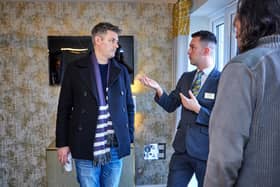 Jon Pearce MP on a tour of the show homes with Stefan, Sales Adviser at Midshires Meadow
