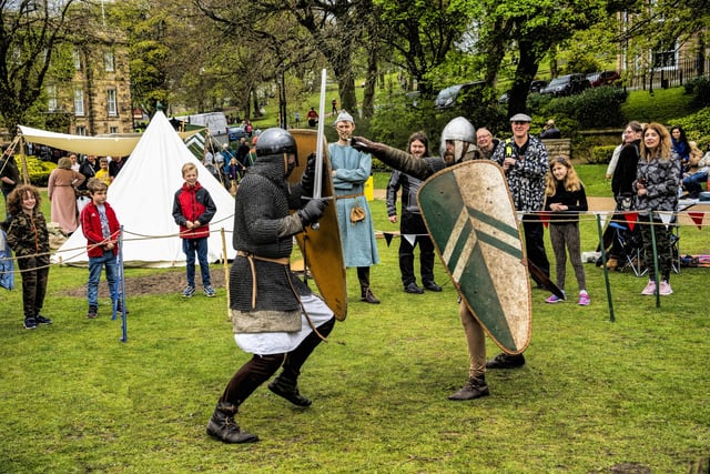A Norman re-enactment took place in the Pavilion Gardens as part of the entertainment for this year's spring fair. Picture David Dukesell.