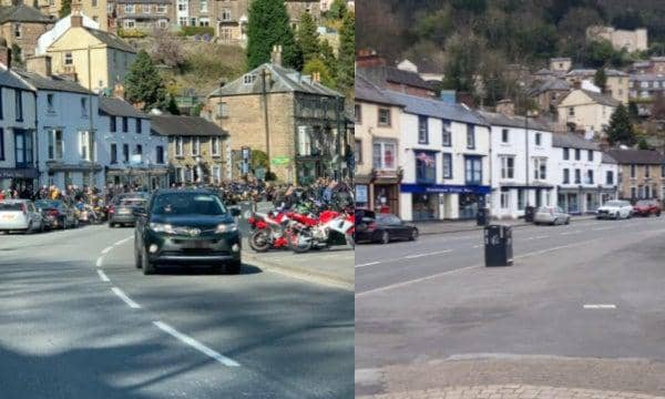The deserted streets of Matlock Bath just a week after it was rammed with tourists.