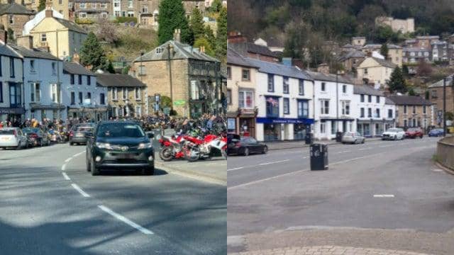 The deserted streets of Matlock Bath just a week after it was rammed with tourists.