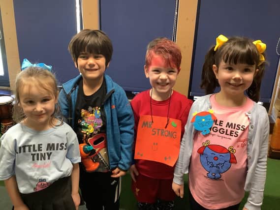 The reception Class at Hayfield Primary School dressed up as Little Miss and Mr Men Characters for Red Nose Day. Pic submitted
