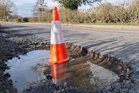 A pothole in Derbyshire