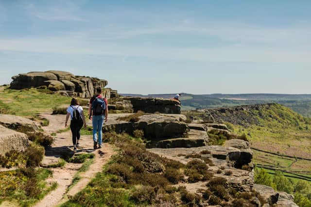 Curbar Edge offers great views for walkers. Photo by Visit Peak District & Derbyshire/Tom Hodgson.