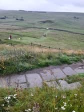 Mountain rescuers were called to help a casualty who injured his leg while walking in the field below Mam Tor yesterday evening. Credit: Edale Mountain Rescue Team.