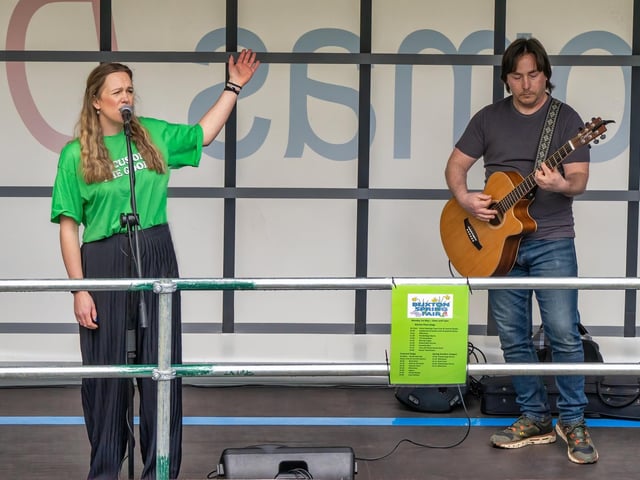 One for the Road playing at Buxton Spring Fair. Pic David Dukesell