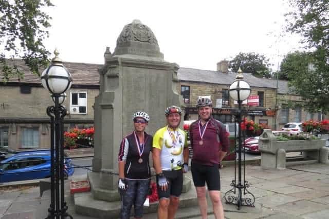 Some of the riders who cycled 32 miles between war memorials in the High Peak raising funds for the Poppy Appeal