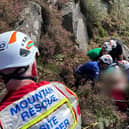 The injured climber was airlifted to hospital following their fall.  Credit: EMRT