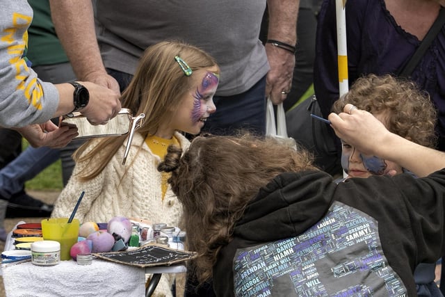 Little ones getting their faces painted at this year's spring fair in Buxton. Picture David Dukesell