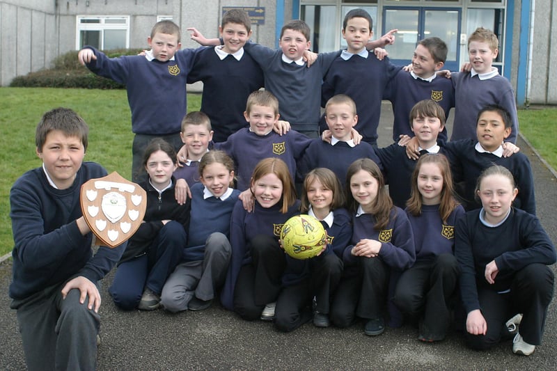 Fairfield Juniors girls and boys football teams, who were winners and runners-up at a Buxton area championship.