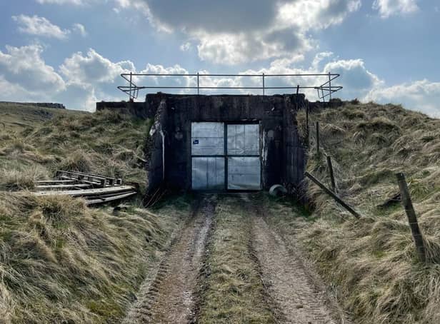 The entrance to one of the bunkers scheduled for demolition at the Harpur Hill research station.