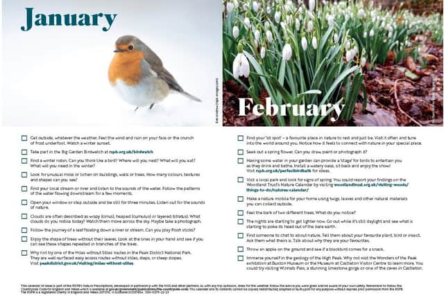 The prescription leaflet offers different suggestions for each month, so patients can follow the changing seasons.