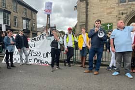 Protests outside Buxton Methodist Church