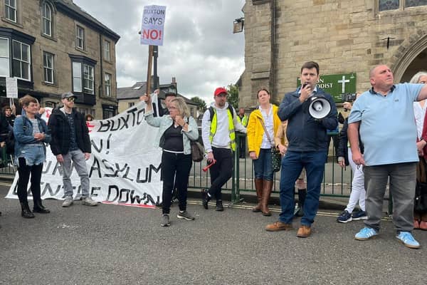 Protests outside Buxton Methodist Church