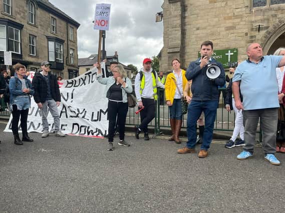 Protests outside Buxton Methodist Church