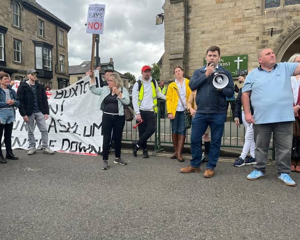 Protests outside Buxton Methodist Church