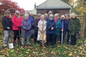 Burbage WI with the flowering cherry planted in Jubilee Gardens to celebrate the platinum jubilee of our late Queen
