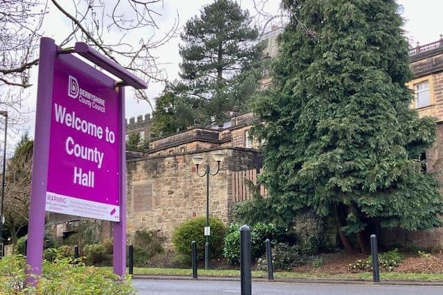 The Entrance To Derbyshire County Council'S County Hall, Off Bank Road, In Matlock