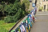 St. Anne’s, Buxton LOUDfence display of ribbon in solidarity with the victims and survivors of abuse.