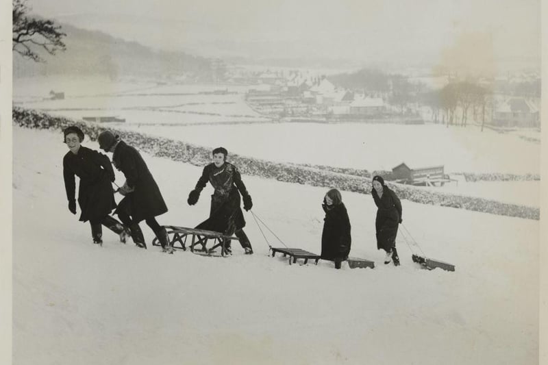Winter sports were in full swing in Buxton, where the snow in places was a foot deep.