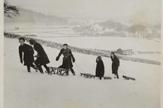 Winter sports were in full swing in Buxton, where the snow in places was a foot deep.