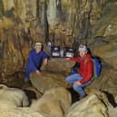 Doctor Steve Sadler and Professor John Gunn installing the new RAD8's monitors at Poole's Cavern. Photo submitted