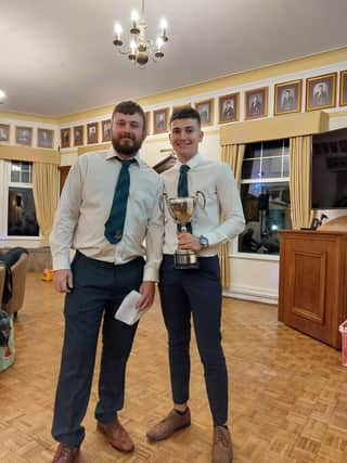 Harry Griffin (right) with captain Andrew Slater.