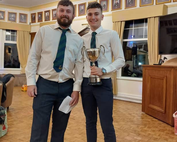 Harry Griffin (right) with captain Andrew Slater.