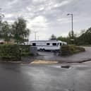 A traveller site at Matlock railway station car park.