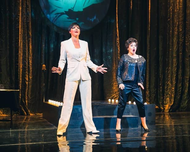 Helen Sheals plays Judy Garland and Emma Dears plays Liza Minnelli in Judy and Liza at the Pomegranate Theatre, Chesterfied, on May 22. Photo by Andrew AB.
