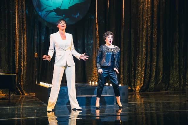 Helen Sheals plays Judy Garland and Emma Dears plays Liza Minnelli in Judy and Liza at the Pomegranate Theatre, Chesterfied, on May 22. Photo by Andrew AB.