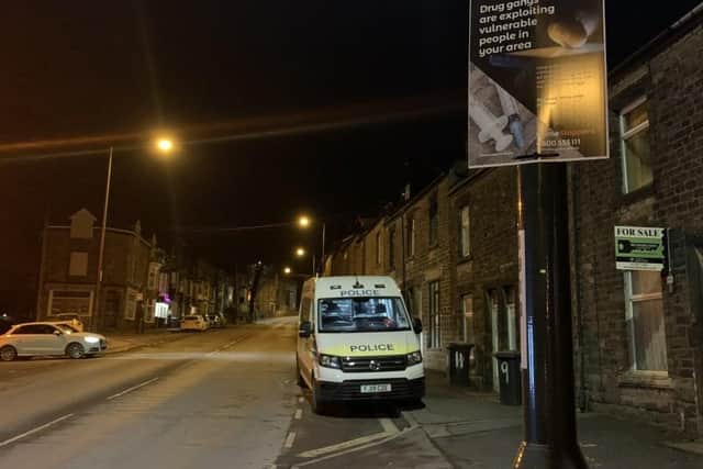 County lines Crimestoppers signs have been put up on Alma Street and Fairfield Road. Photo - Buxton Safer Neighbourhood Team
