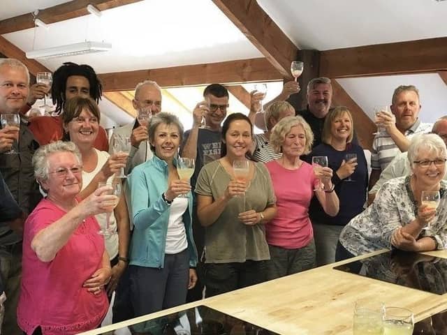 People travelled from as far afield as Australia, India and Hong Kong to undertake courses in a former timber mill called Rutland Mill next to the River Wye. Pictured are budding chefs after a foraging course at Hartingtons.