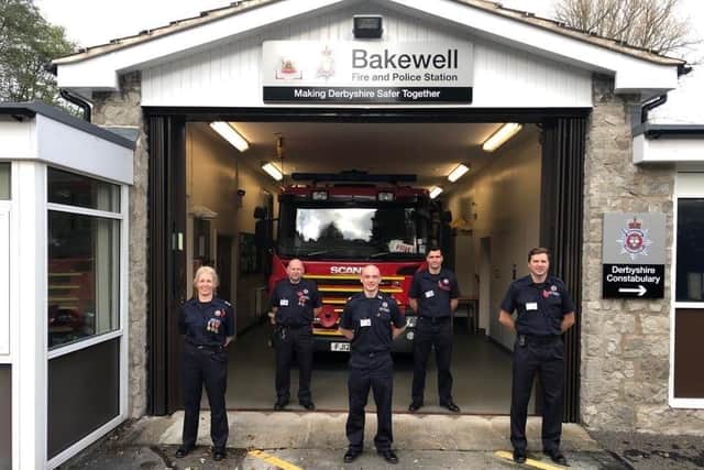 The Bakewell fire crew, with Alyson Hill on the left, before the incident.