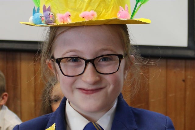 A smiling pupil after the Easter Bonnet Parade. Photo Fairfield Endowed Juniors