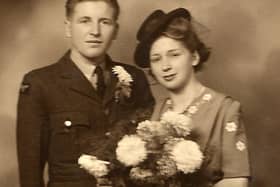 Daisy with husband Joseph on their wedding day