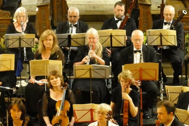 Members of the High Peak Orchestra in concert at St John's Church, Buxton.
