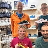 Four of the new store staff, including store manager Matt Sherwood (front right) at inov-8. Photo submitted